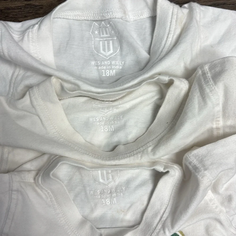 White 18 mo Baby Onesies with Green Bull Logo x 3. GO BULLS! GO USF!!